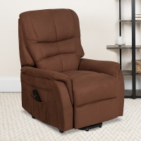 Flash Furniture CH-US-153062L-BRN-MIC-GG HERCULES Series Brown Microfiber Remote Powered Lift Recliner 